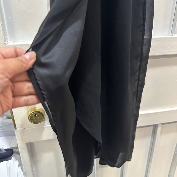 👗Size 4 Bebe Black Halter Dress Scalloped Evening twist front chiffon lined - Picture 5 of 7